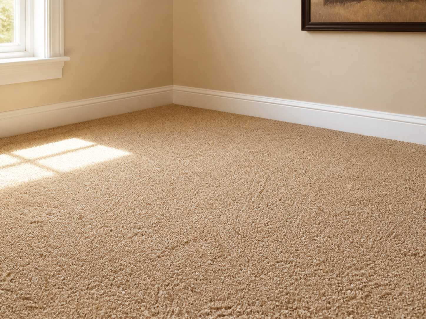 A freshly carpeted room in a Kenosha home